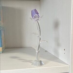 Elegant Purple Crystal Flower Sculpture